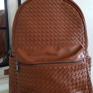 Faux leather backpack